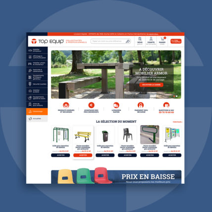 Topequip, création du site e-commerce